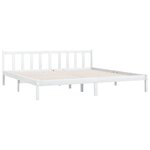 vidaXL Cadre de lit sans matelas blanc bois massif