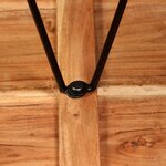 vidaXL Ensemble de bar 3 Pièces Bois d'acacia Cuir véritable et toile