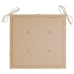 vidaXL Chaises de jardin et coussins beige lot de 6 Bois teck massif
