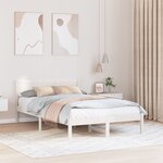 vidaXL Cadre de lit en pin blanc Blanc Pin massif 120 x 190 cm Durable