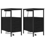 vidaXL Armoires de chevet avec tiroir 2 Pièces Chêne noir 30 x 48 x 61 cm