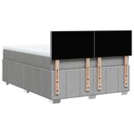 vidaXL Sommier à lattes de lit avec matelas Gris clair 140x190cm Tissu