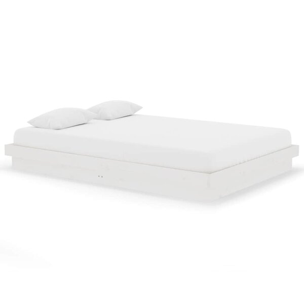 vidaXL Cadre de lit Blanc Bois massif 140x200 cm