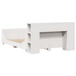 vidaXL Cadre de lit sans matelas blanc 135x190 cm bois de pin massif