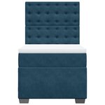 vidaXL Sommier à lattes de lit avec matelas bleu 80x200 cm velours