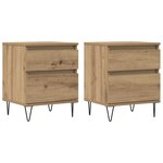vidaXL Tables de chevet 2 Pièces chêne artisanal 40x35x50 cm