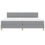 vidaXL Lit à ressorts avec matelas Gris clair 200 x 200 cm tissu