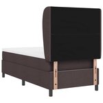 vidaXL Lit à ressorts avec matelas Marron foncé 90 x 190 cm tissu