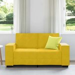 vidaXL Canapé à 2 places Jaune 120 cm Velours