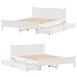 vidaXL Cadre de lit sans matelas blanc 120x190 cm bois de pin massif