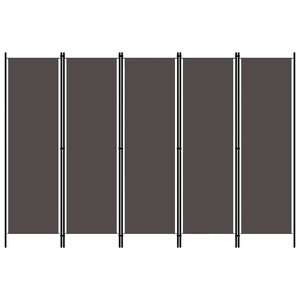 vidaXL Cloison de séparation 5 panneaux Anthtracite 250x180 cm