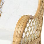 vidaXL Canapé avec coussin Rotin naturel et lin