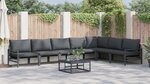 vidaXL Ensemble de canapé de jardin 8 Pièces Anthracite Acier