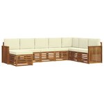 vidaXL Ensemble de canapés d'extérieur 8 pc Naturel et Crème