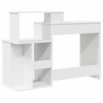 vidaXL Bureau avec Rangement avec étagère Blanc 120.5 x 44 x 88.5 cm