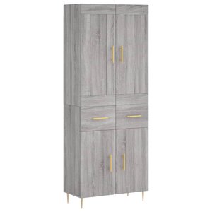 vidaXL Buffet haut Sonoma gris 69 5x34x180 cm Bois d'ingénierie