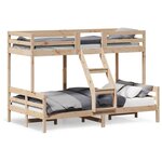 vidaXL Lit superposé sans matelas 80x200/120x200 cm bois massif