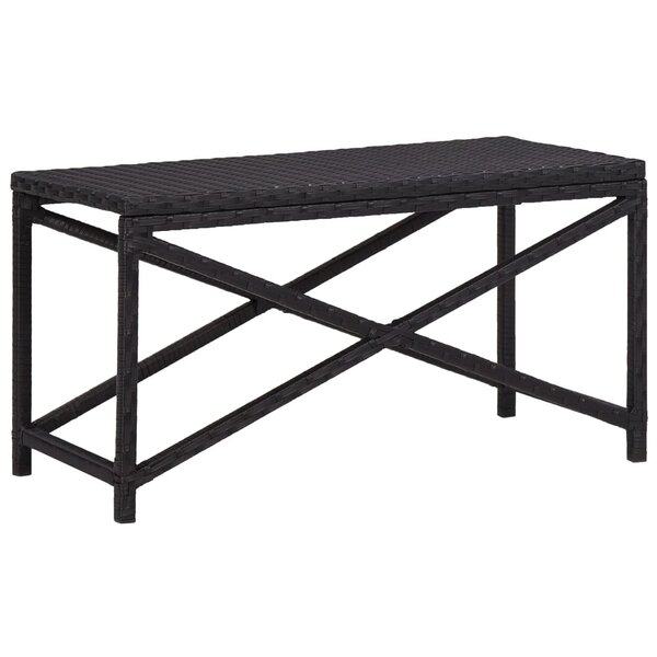 vidaXL Banc de jardin 80 cm Résine tressée Noir