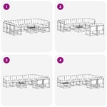 vidaXL Ensemble de canapés d'extérieur 10 Pièces Blanc et noir