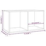 vidaXL Boîte de rangement à disques vinyle Chêne fumé 71x34x36 cm Bois