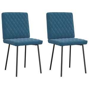 vidaXL Chaises à manger lot de 2 Bleu Velours