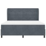 vidaXL Lit à ressorts avec matelas Gris foncé 200 x 180 cm Polyester