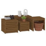 vidaXL Ensemble de boîtes de jardin 4 Pièces marron miel bois pin massif