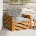 vidaXL Canapé d’extérieur Bois d'acacia massif et polyester