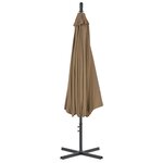 vidaXL Parasol en porte-à-feux avec poteau en acier 300 cm Taupe