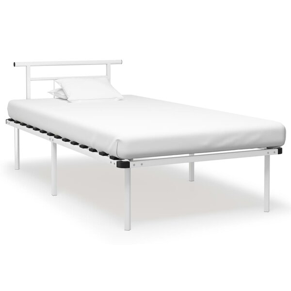 vidaXL Cadre de lit Blanc Métal 100x200 cm
