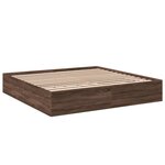 vidaXL Cadre de lit chêne marron 200x200 cm bois d'ingénierie