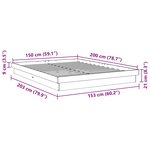 vidaXL Cadre de lit sans matelas 150x200 cm bois massif de chêne