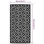 vidaXL Tapis d'extérieur ARAKIL Blanc et noir 80x150 cm PP