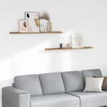 vidaXL Étagère Murale 2 Pièces Marron 115 x 9 x 3 cm Bois d'ingénierie