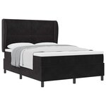 vidaXL Lit à ressorts avec matelas Noir 190 x 140 cm Polyester