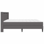 vidaXL Cadre de lit avec matelas Gris 200 x 200 cm Simili cuir