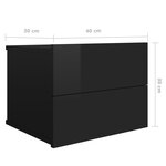 Vidaxl table de chevet noir brillant 40 x 30 x 30 cm aggloméré