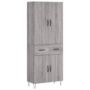 vidaXL Buffet haut Sonoma gris 69 5x34x180 cm Bois d'ingénierie