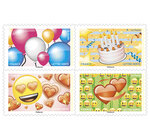 Carnet 12 timbres - Emoji - Lettre verte