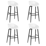 vidaXL Chaises de bar lot de 4 blanc
