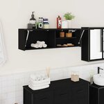 vidaXL Armoire murale de bain noir 100x25x30 cm bois d'ingénierie