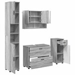 vidaXL Ensemble de mobilier de salle de bain 4 Pièces Sonoma gris