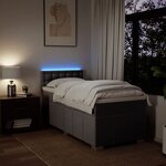 vidaXL Sommier à lattes de lit avec matelas Taupe 80x200 cm Tissu