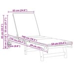 Chaises longues vidaXL 2 Pièces avec roues et coussin en bois d'acacia