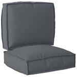 vidaXL Set de coussins de palette 2 Pièces Anthracite Tissu Oxford