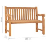 vidaXL Banc de jardin avec coussin 120 cm Bois de teck massif