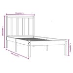 vidaXL Cadre de lit bois de pin massif 75x190 cm petit simple