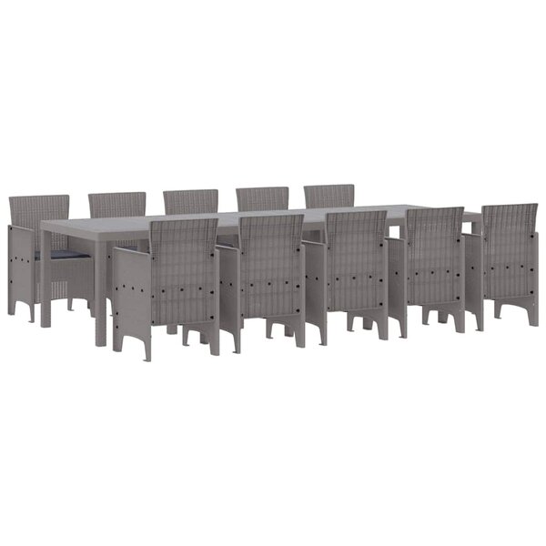 vidaXL Ensemble de salle à manger pour jardin avec coussin 11 Pièces