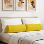 vidaXL Coussins d'accent 2 Pièces Jaune clair Ø 25 x 70 cm tissu