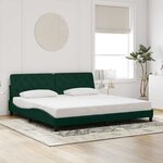 vidaXL Cadre de lit sans matelas vert foncé 200x200 cm velours